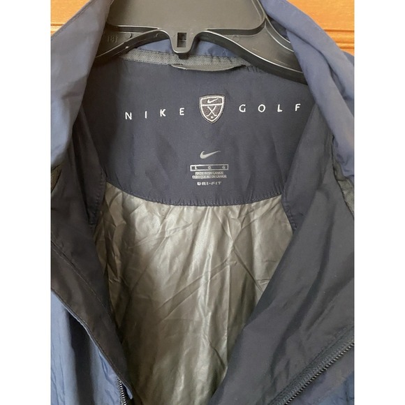 NIKE GOLF 2 In 1 Rain Wind Full Zip Removable Sleeves Men's Size Large Blue - Picture 4 of 10